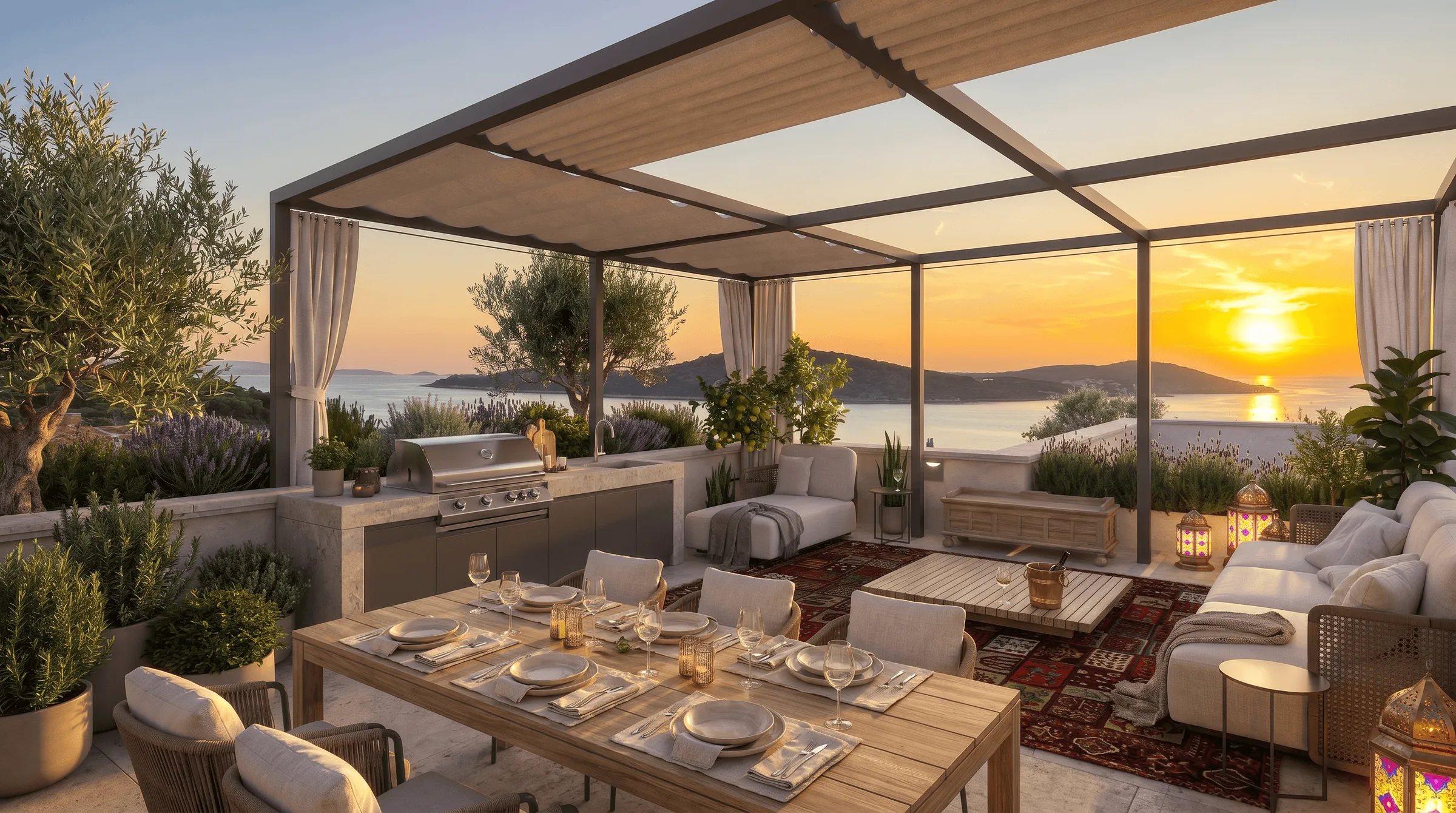 Hilltop villas above Rogoznica Bay